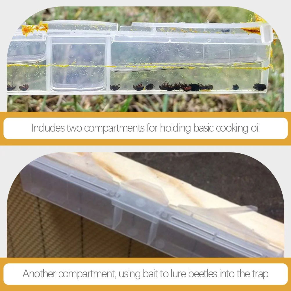 

10pcs Beetle Collector Transparent Plastic Hive Traps For Beekeeping Oil Bait Garden Tool Reusable Small Beetle