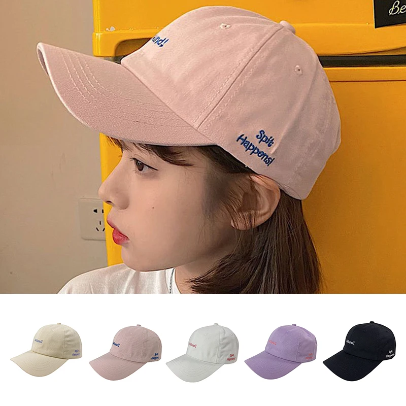 

Hat Female Hundred With Summer Duck Tongue Hat Ins Male Solid Colour Japanese Sunscreen Embroidery Baseball Cap