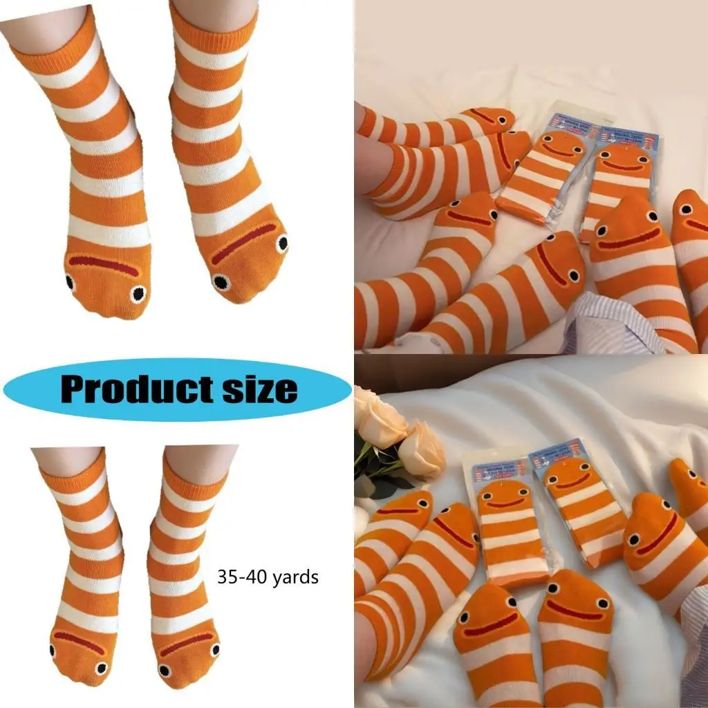 

L5YC Moisture Control Funny Eel Fish Socks Flexible Stretchy Middle Calf Socks
