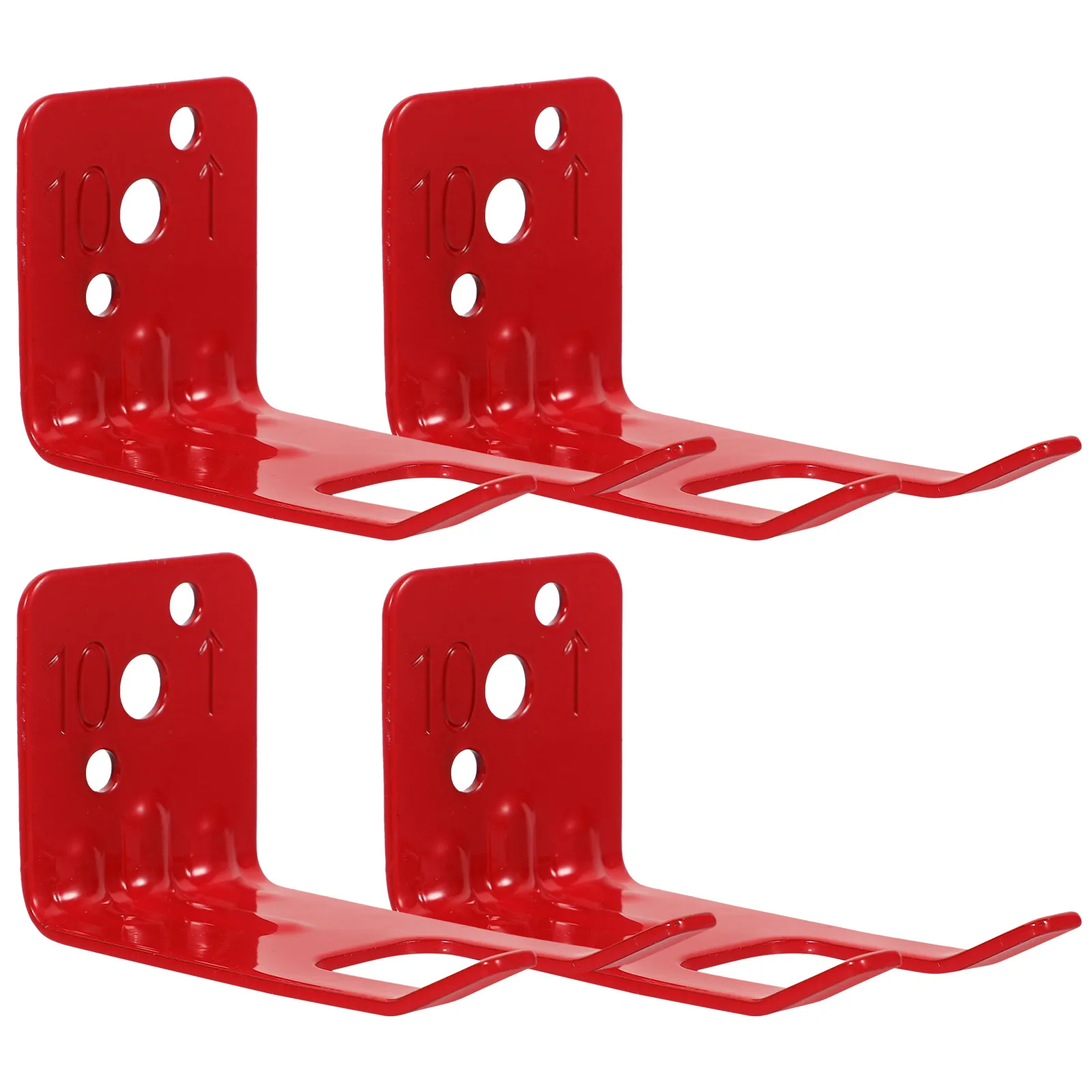 4 Pcs Fire Extinguisher Wall Mount Bracket Metal Wall-mounted Red Iron Hanging Brackets