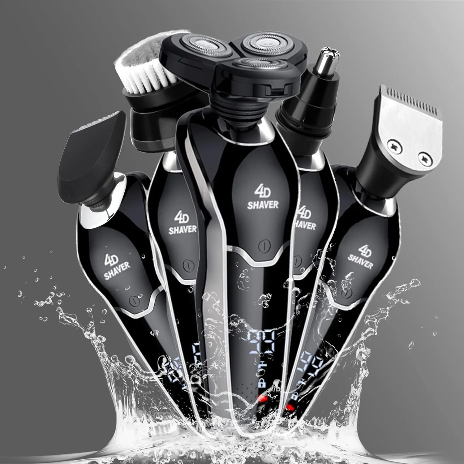 Electric Shaver for Men, 5 in 1 Wet/Dry Electric Shavers Razors for Men, Rechargeable Waterproof Mens Electric Trimmer