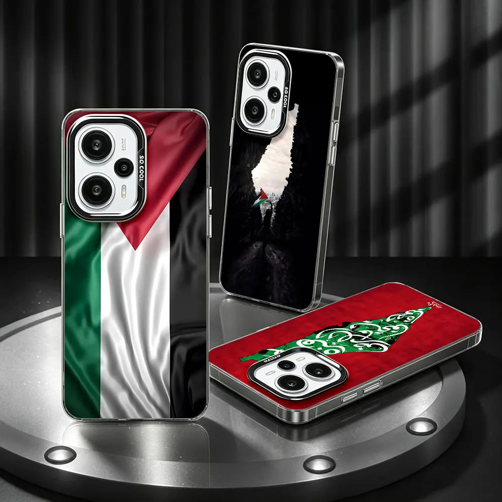 Phone Case For Redmi Note 17 15 10 10S 13 14 11 SE 12 Pro Plus 8 7 9 Pro Max 11S 10T 9S 7S 11E Back Cover Palestine Map Arabic