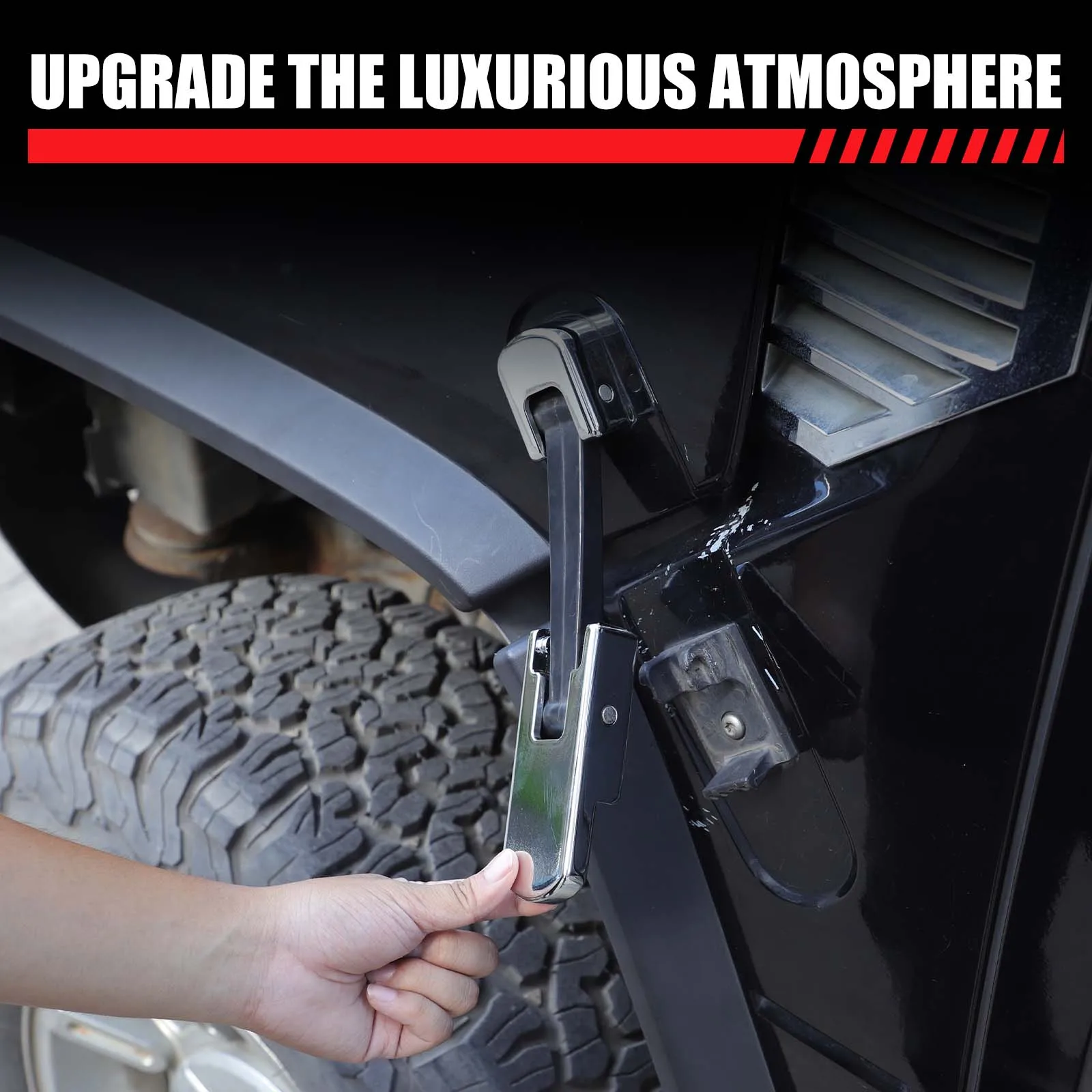 ل هامر H2 2003-2009 غطاء محرك السيارة مفصلات الجانب الأيسر والأيمن ملحقات خارجية قفل غطاء مزخرف بديل سبائك الألومنيوم #4