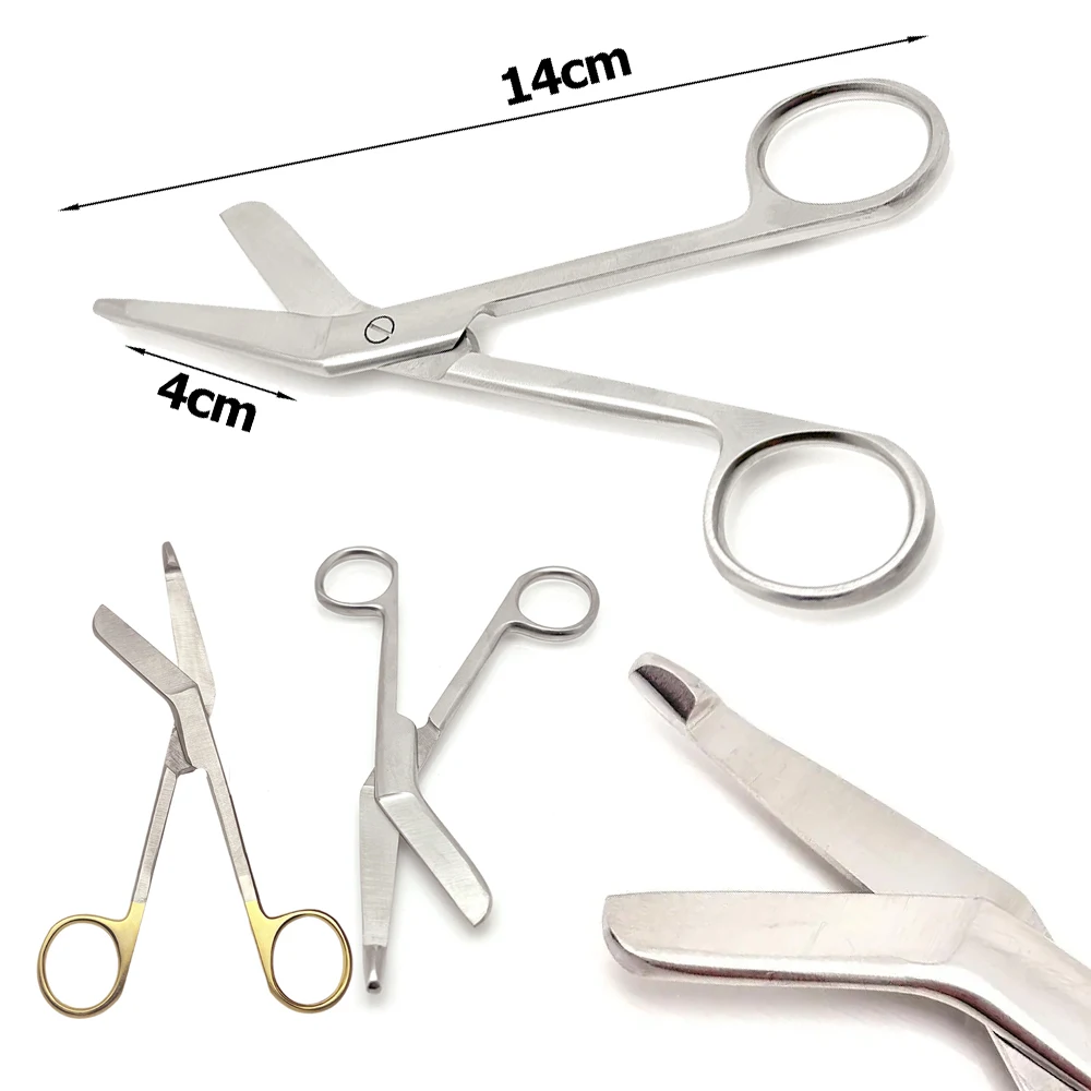 

Медицинские ножницы для бинтов премиум-класса 14 см из нержавеющей стали для перевязки ран и оказания первой помощи, профессиональные хирургические инструменты