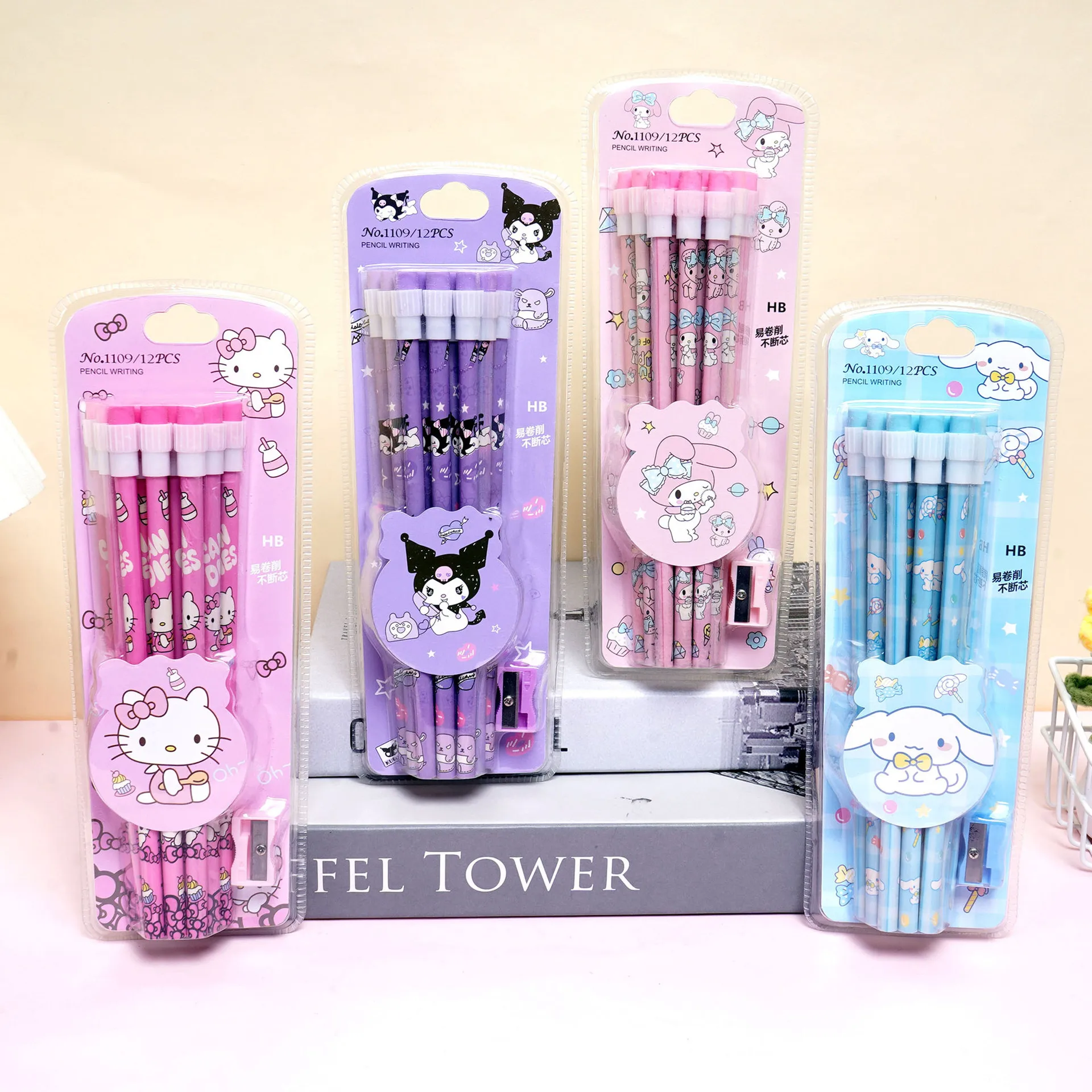 

Новая модель, 12 шт. – Набор карандашей Hello Kitty, милые мультяшные карандаши HB, в рулонной упаковке, для письма и рисования