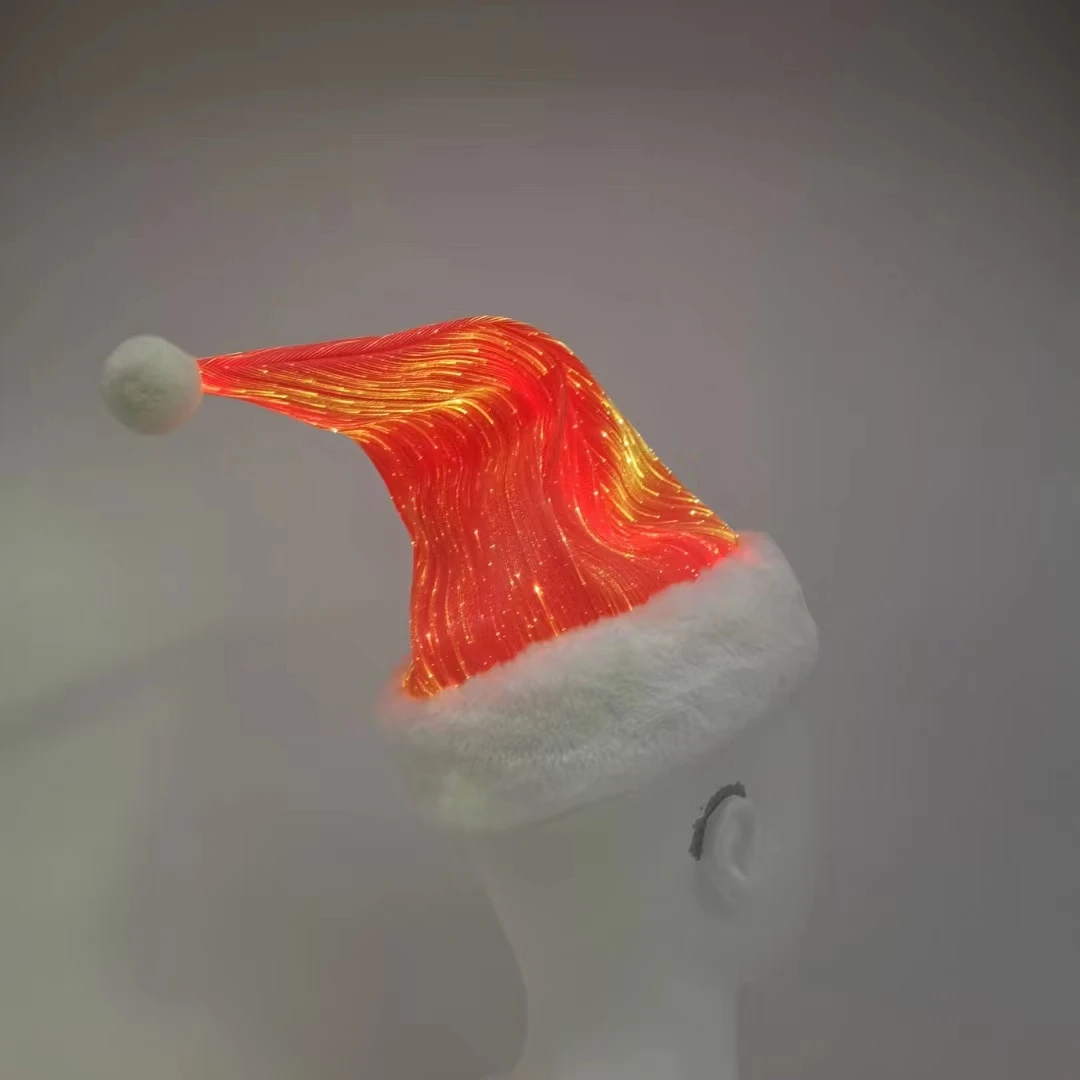 Fiber Optic Fabric Unique Funny Christmas Hat for Christmas Decor Optic Cap