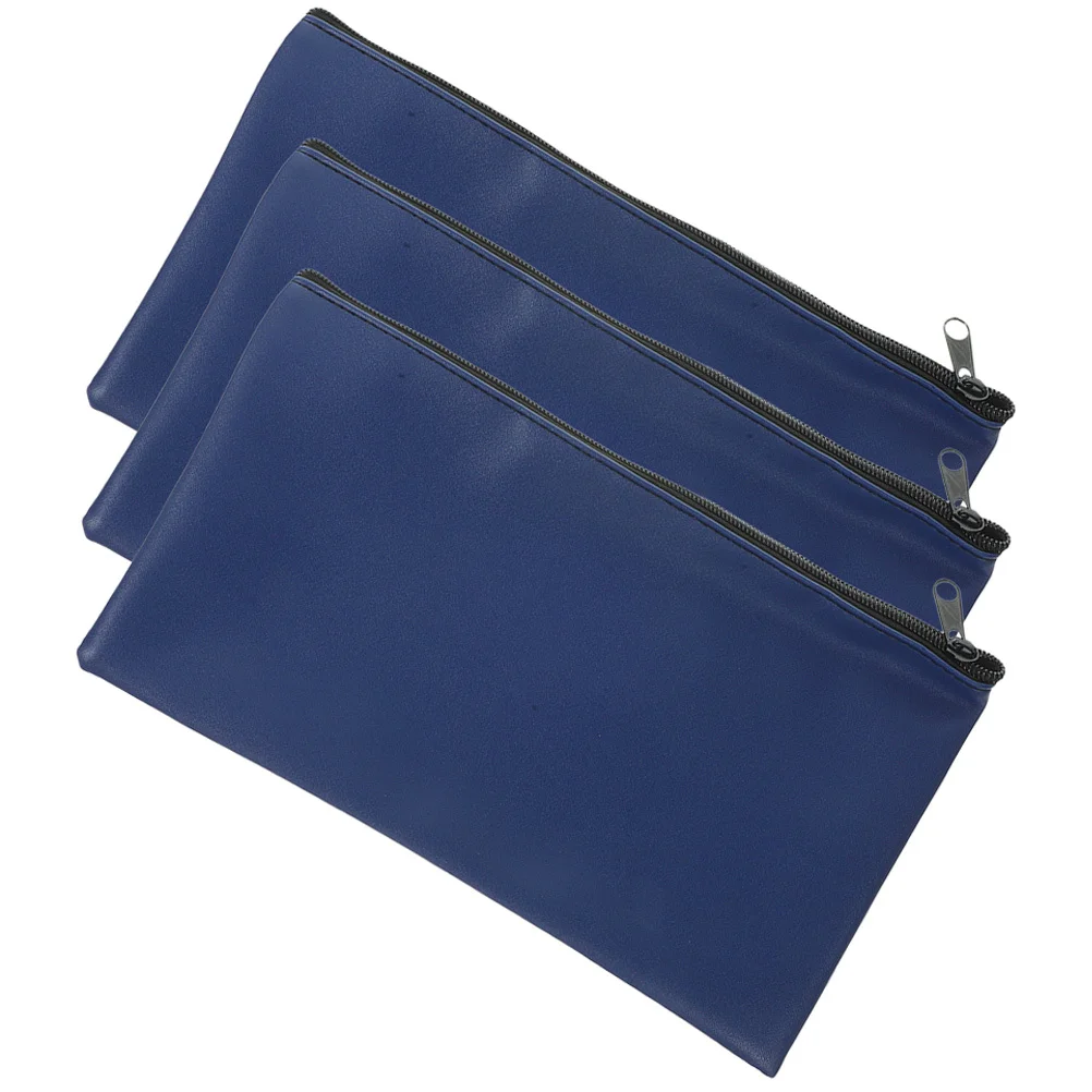 

3Pcs Bill Bags Zipper File Organizer Large Capacity Cash Receipt Pouch for Travel Work