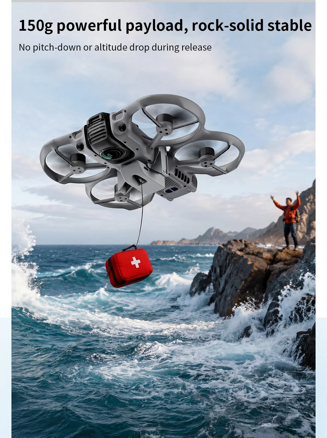 Airdrop-System 12KM für DJI Avata 360 Drohnen-Zubehör Wurfvorrichtung Nutzlastabwurfgerät Transportvorrichtung – Detail 10