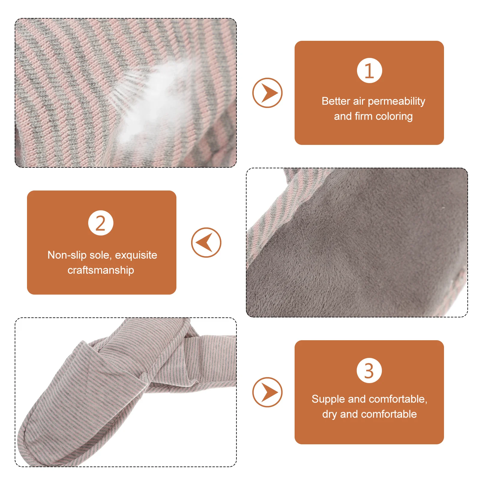 

1Pair Folding Travel Slippers Portable Lightweight Cotton Indoor Slippers Supple Sole Easy Carry Storage Bag for Business Trip