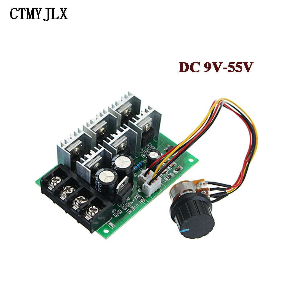 ZW40 PWM Motor Speed Control Module DC 9V-55V 9/12/24/36/48/55V 40A Electric PWM Speed Control Regulator With Reversible Switch