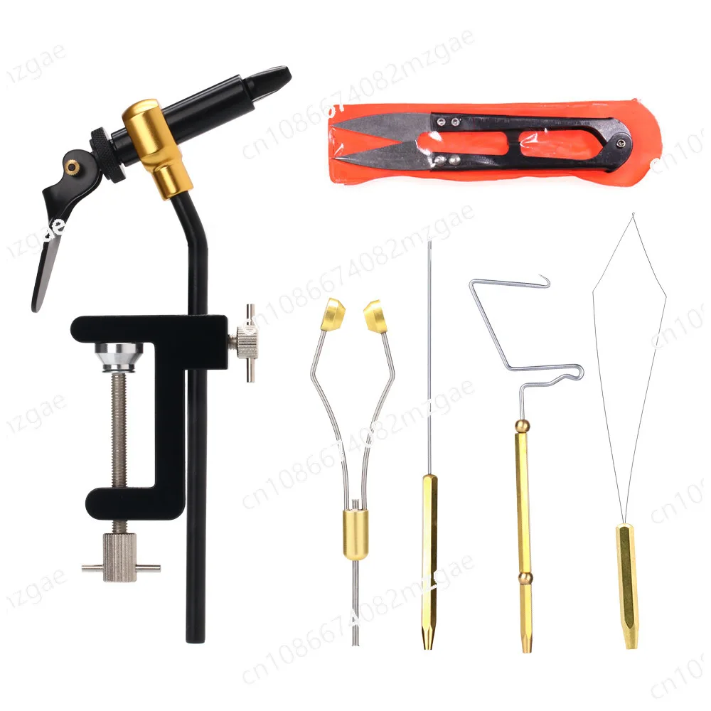 Rotary Fly Tying Vise with Clamp Base Fly Fishing Tying Tool Set Lure Bait Making Kit for Fishing Lures