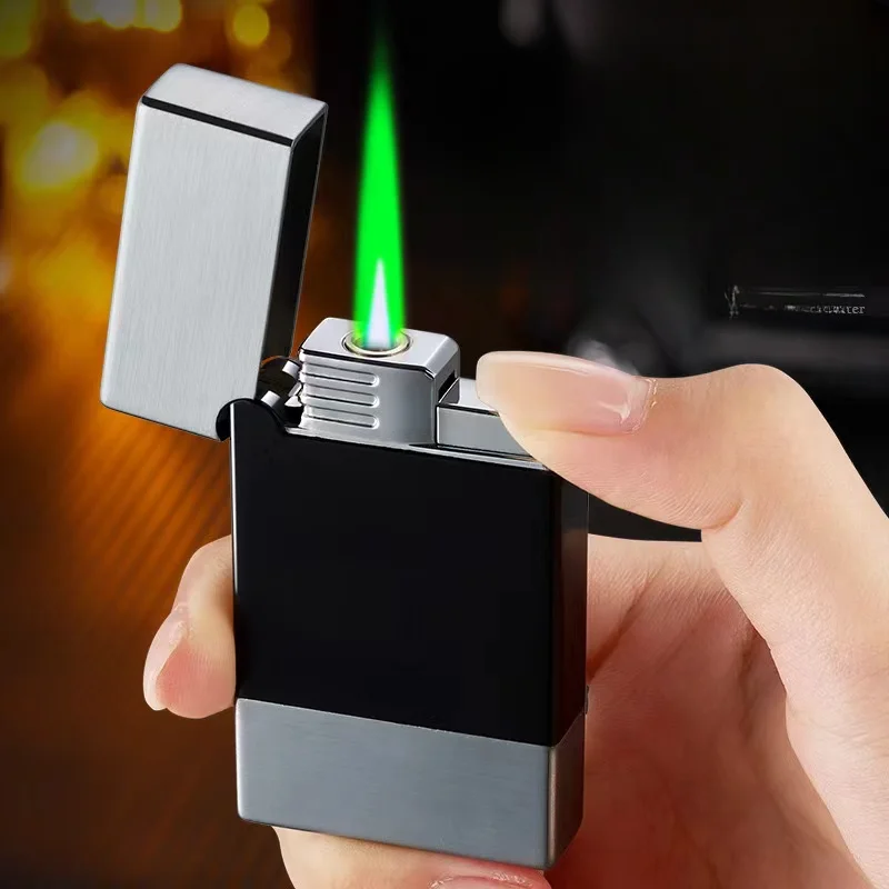 Metal Bright Sound Torch Lighter Turbo Refilleable Butane Gas Jet Smoke Pipe Cigarette Lighter Windproof Open Fire Cigar Ignitor