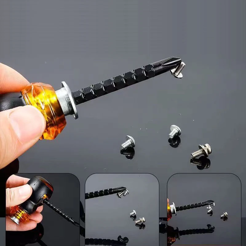 2 in 1 Ratchet Screwdriver Set Short Handle Slotted Cross Screwdriver Household Tool Multifunction Magnetic Telescopic