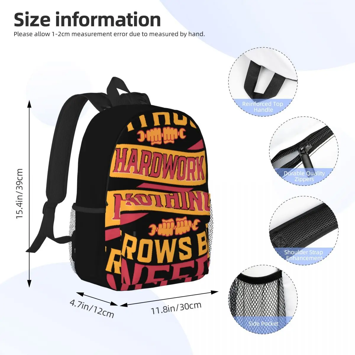 Sac à dos léger imprimé à la mode, sac d'école à motif, 15 pouces, nouveau