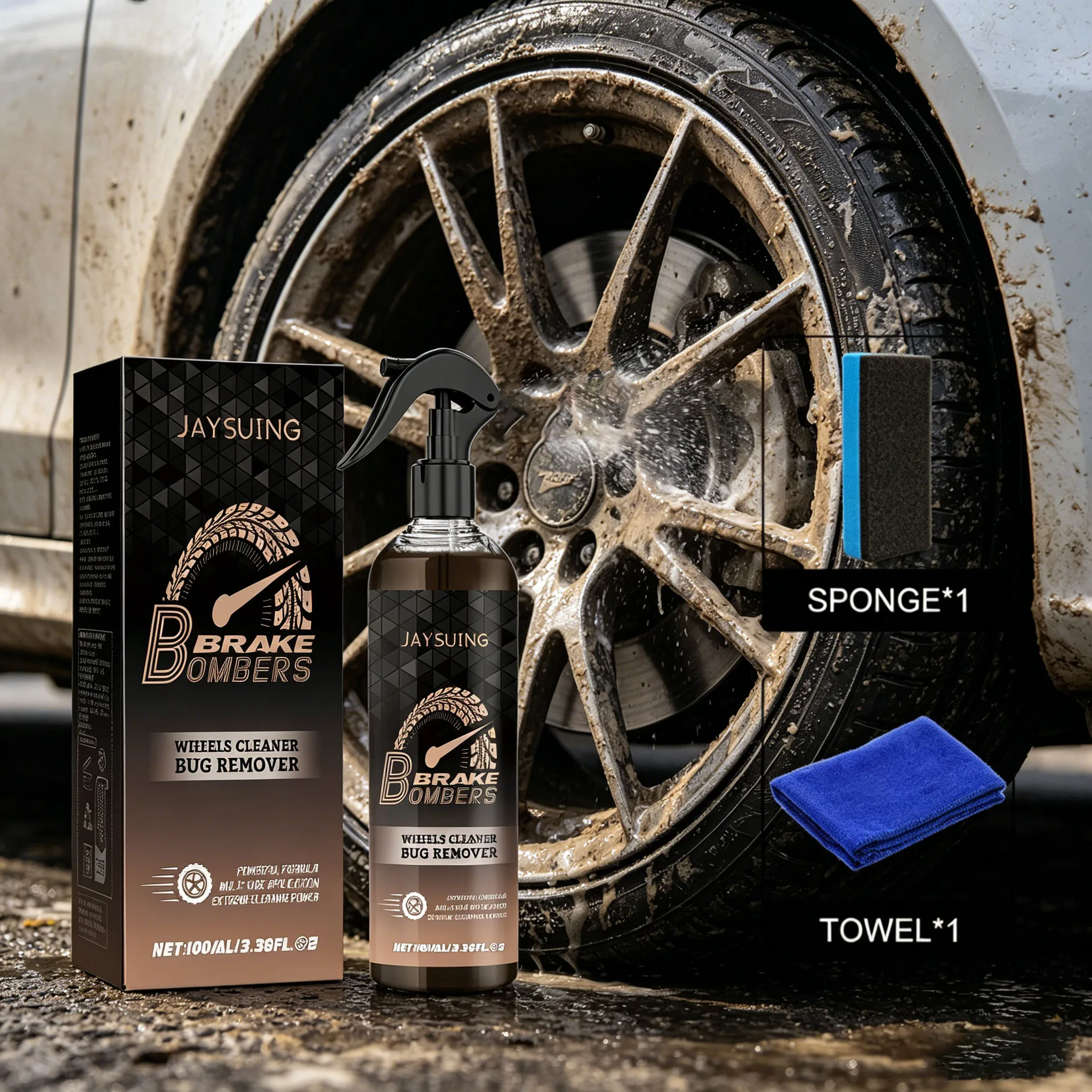 Car Wheel Clean Spray Dust Removes Decompose Grease Protect Brake Discs Prevents Metal Performance Degradation Alloy Rim Cleaner