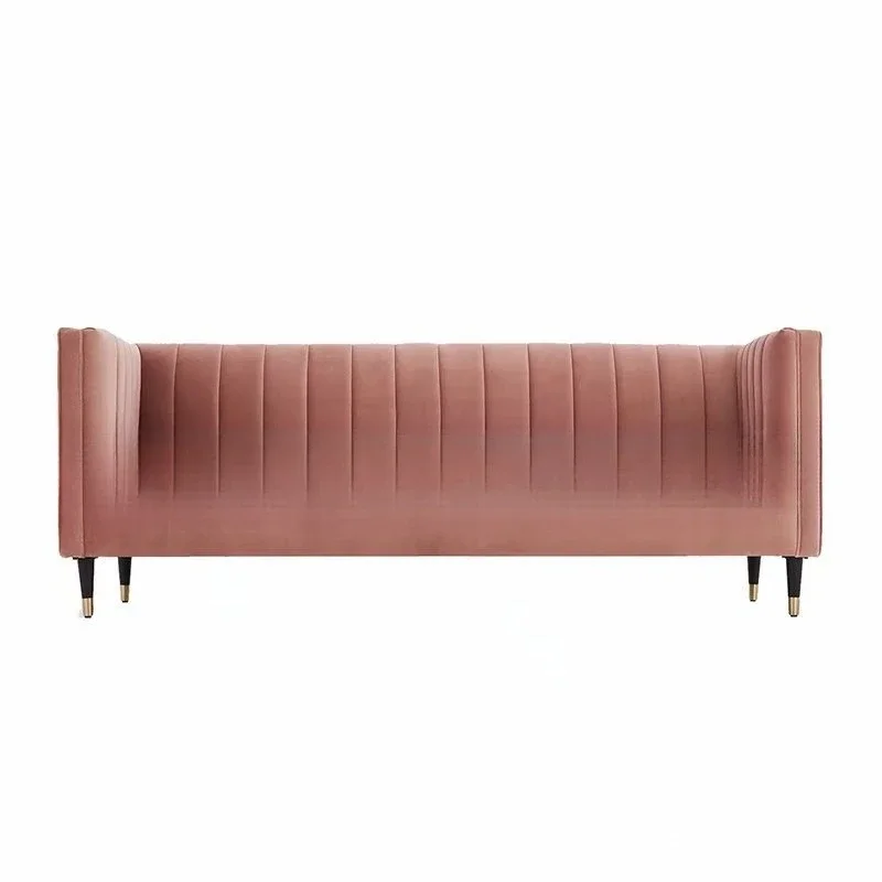 

Nordic fabric three-person sofa, cafe leisure sofa, sales office reception sofa