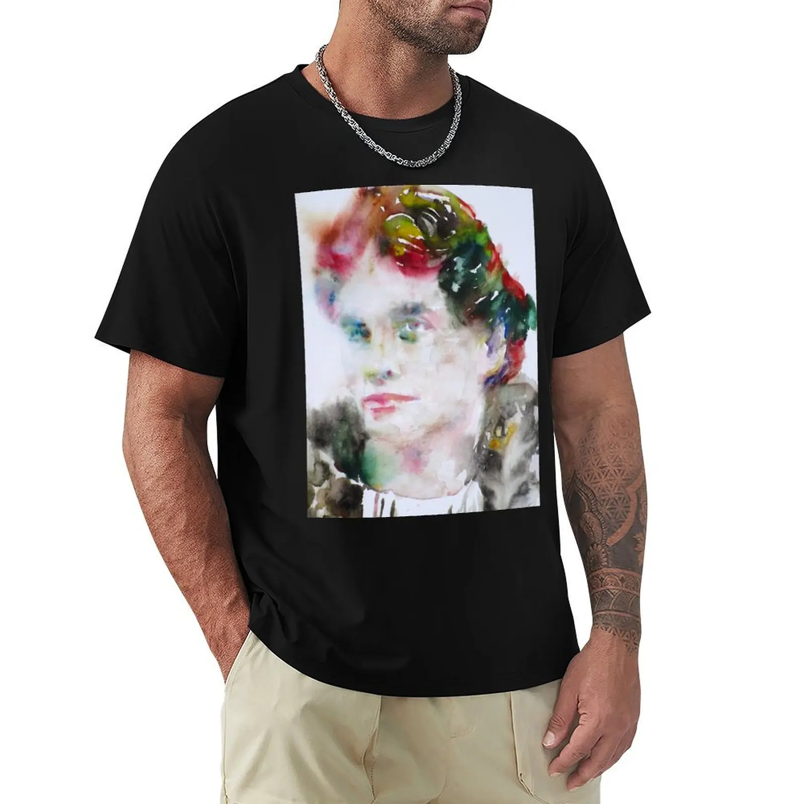 LOU ANDREAS-SALOME - watercolor portrait T-Shirt Street Style Casual Tee Shirt
