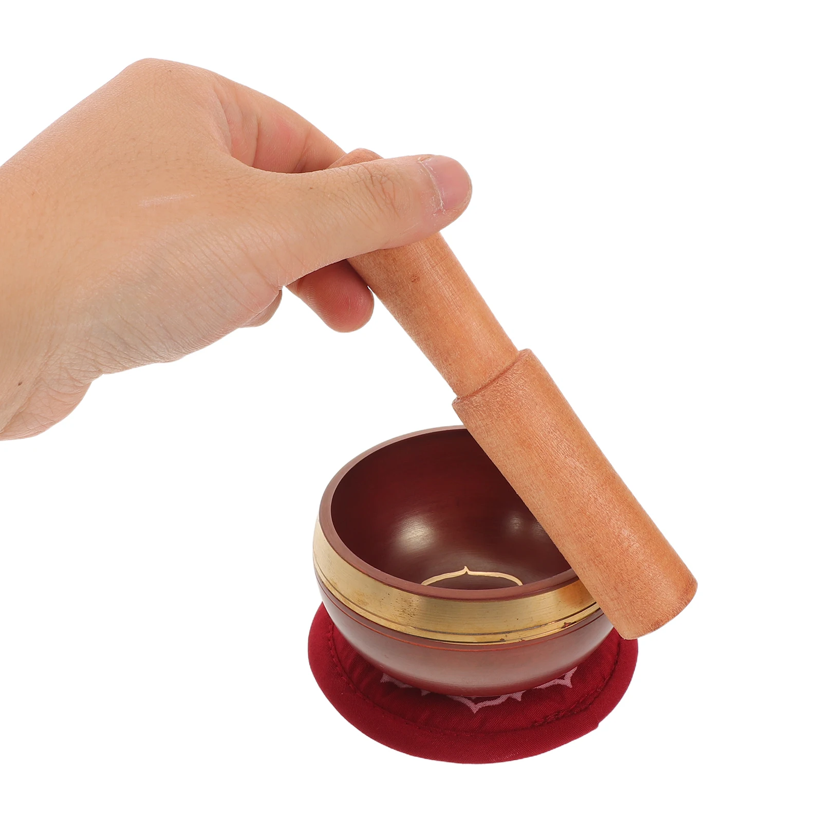 

1 Set Tibetan Singing Healing Sound Meditation Instrument For Relaxation Copper With Cushion Mallet Gods Hand Prayer