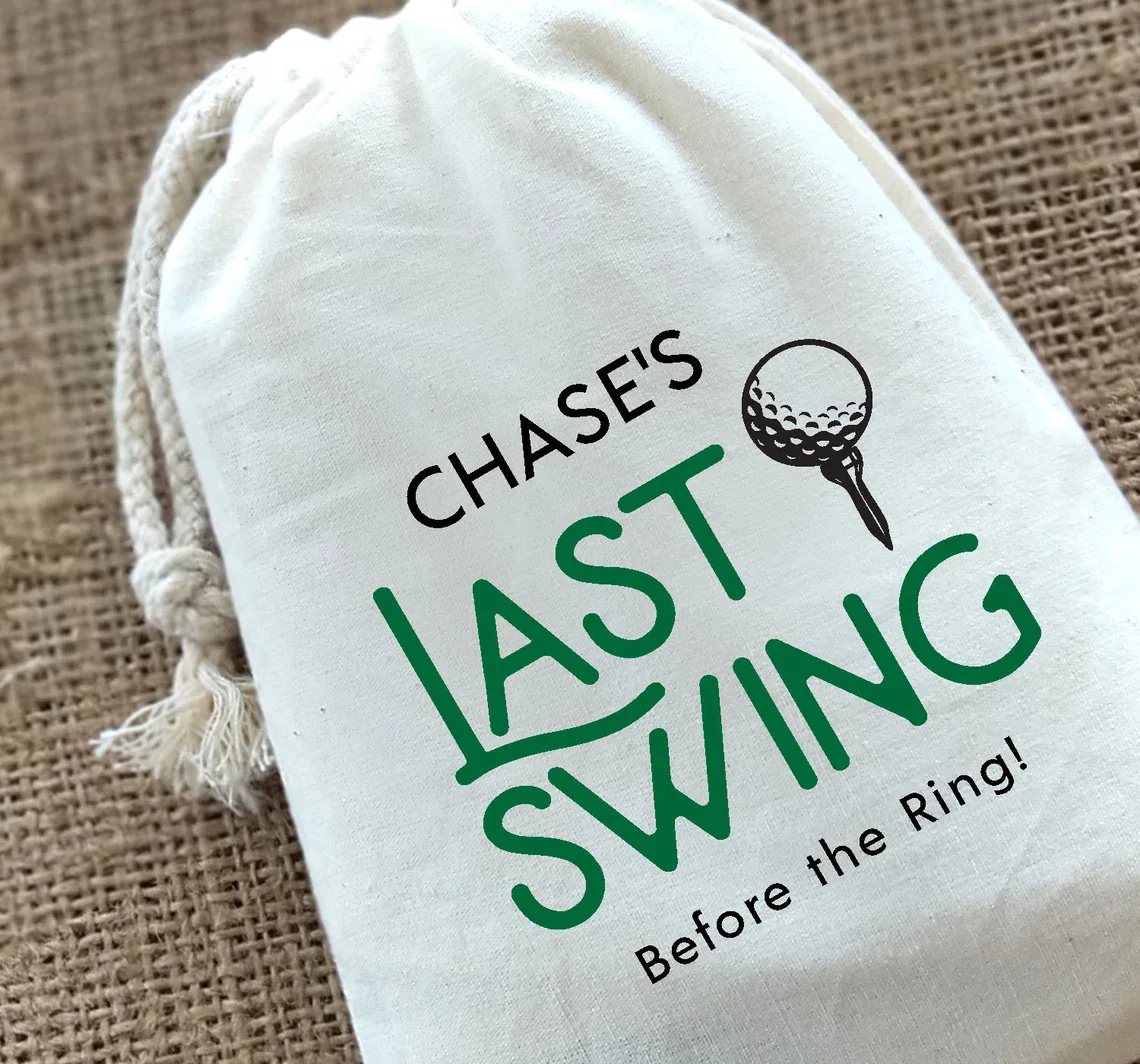 20 Bachelor Party Last Swing, Personalized Favor Bags, Bachelor Party Golf Trip, Bachelor Party Favors, Custom Golf Trip Favor B