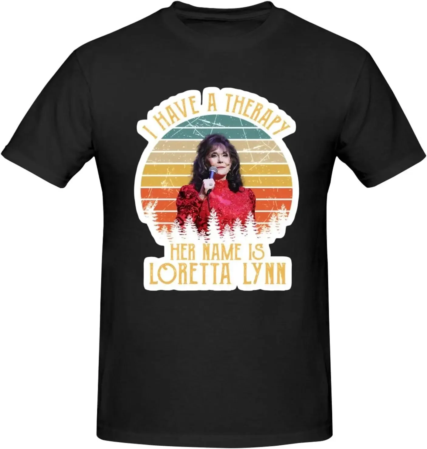 Loretta Music Lynn Shirt for Man Fashion Novelty Graphic Short Sleeve Tshirt Tees High Quality 100%Cotton Short Sleeve