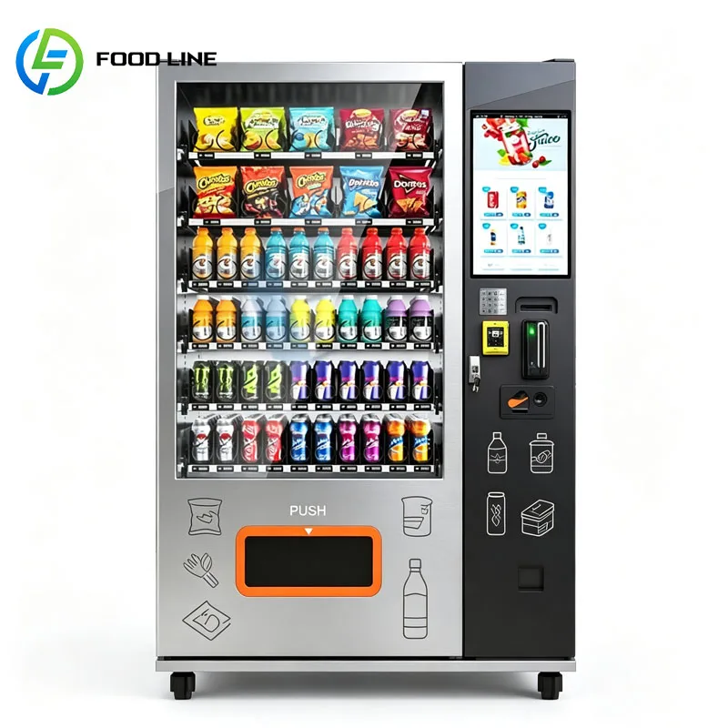 Beverage Vending Machine Automatic Drink Snack Combo Refrigerated Smart Self Service Retail Equipment Customized