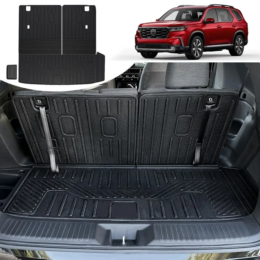 

Cargo Mat for 20232025 2026 Honda Pilot, All Weather TPE Cargo Liner with Backrest Mat Interior Protection for 2025 Honda Pilot