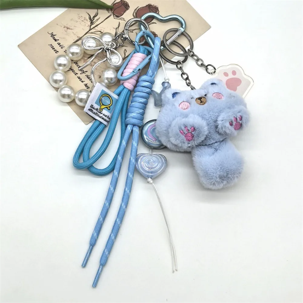 

Bag Hanging Cartoon Cat Doll Pendant Soft Ornaments Cat Plush Keychain Cute Fluffy Cat Mobile Phone Chain Schoolbag Pendant
