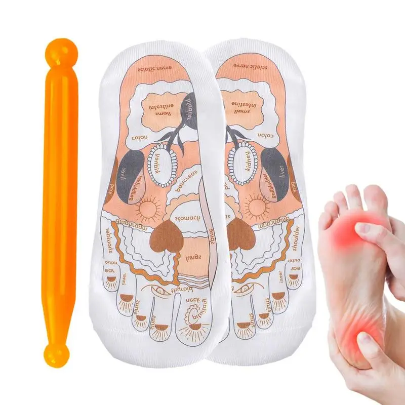 Reflexology Socks Foot Massage Socks 2 Toe Split Acupressure  Physiotherapy Foot Point Tool Socks Health Care Accessories