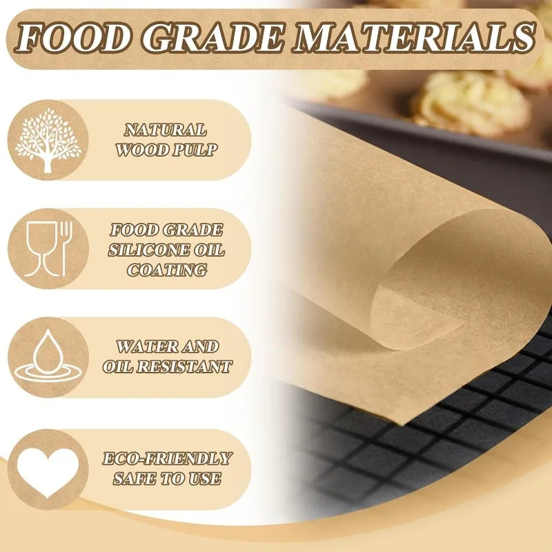 Parchment Paper Non-Stick Baking Mats Unbleached for Baking Cookies Cooking Air Fryer Oven Grilling Freeze Dryer Ray Mats