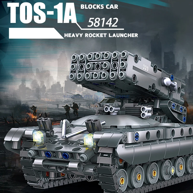 58142 TOS1A Heavy Rocket Launcher Building Blocks 583PCS MOC Military Tank War Vehicle Model Bricks Classic Gift For Boys Kids