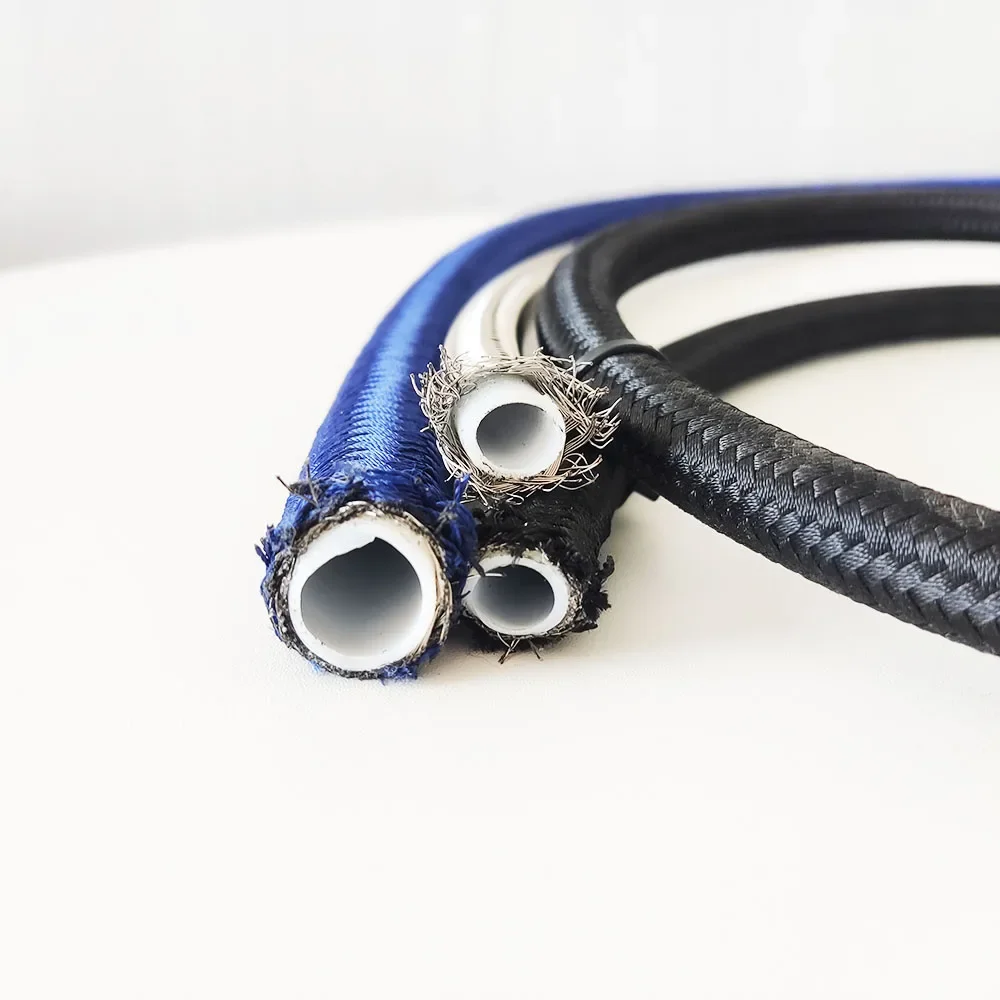 Nylon Braided PTFE Brake Hose Car Motorcycle Hydraulic Brake Fuel Oil Line Oil Cooler Hose Pipe ID 6mm/8mm/10/13mm/16mm/19mm/25m