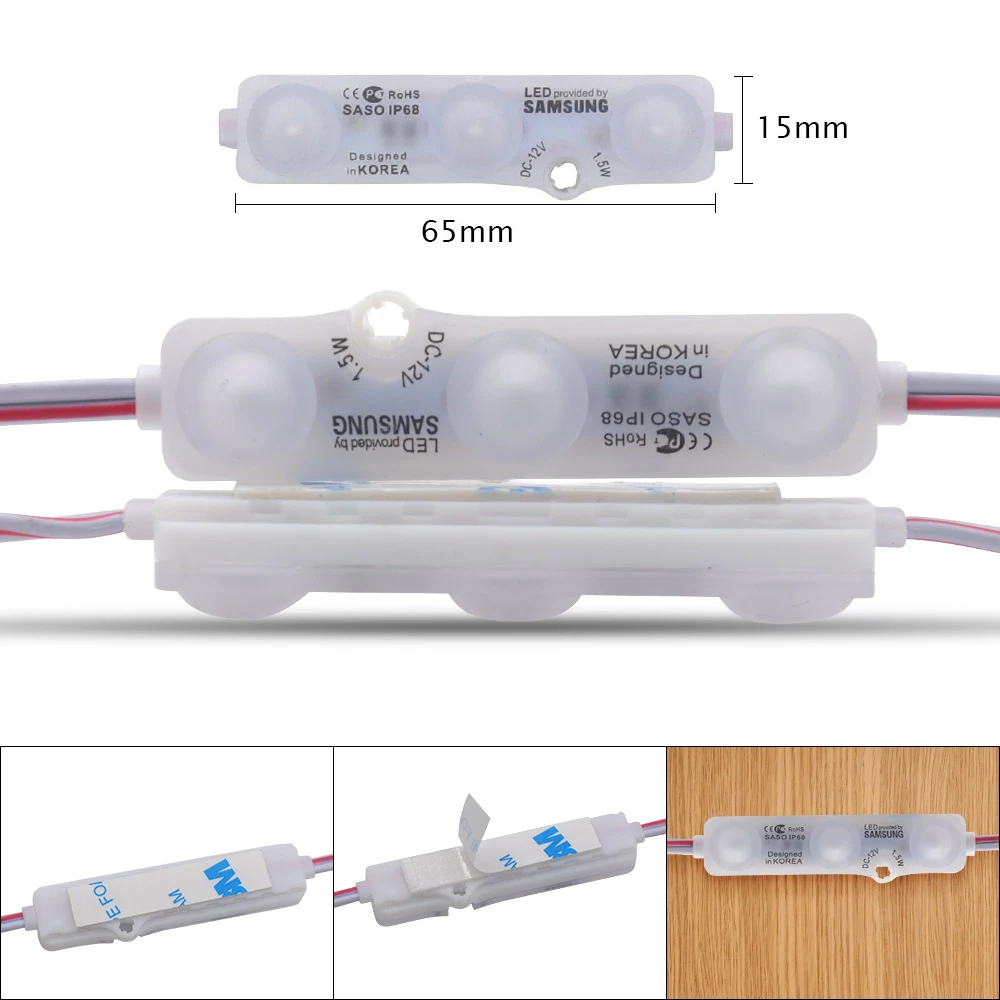 DC12V modułu LED 5630 3LED 1.5W Super jasny projekt reklamowy lampa modułu LED wodoodporny szyld podświetlenie