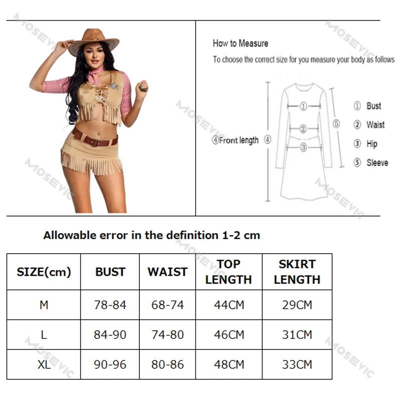 Dames Sexy Steampunk West Cowboy Kostuum Retro Stam Kwastjes Jager Split-Type Outfit Cosplay Fancy Halloween Feestjurk