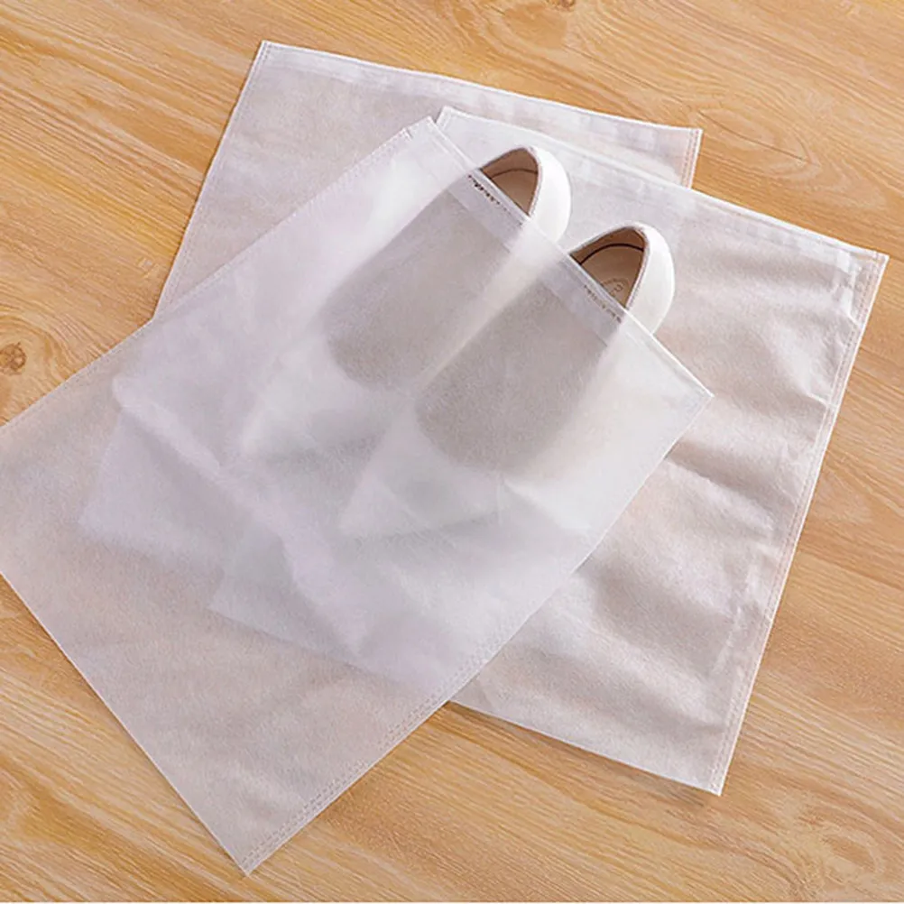 12Pcs Non-Woven Shoe Bags Dustproof Drawstring Breathable Shoe Storage Organizers for Travel Carrying Closet Use