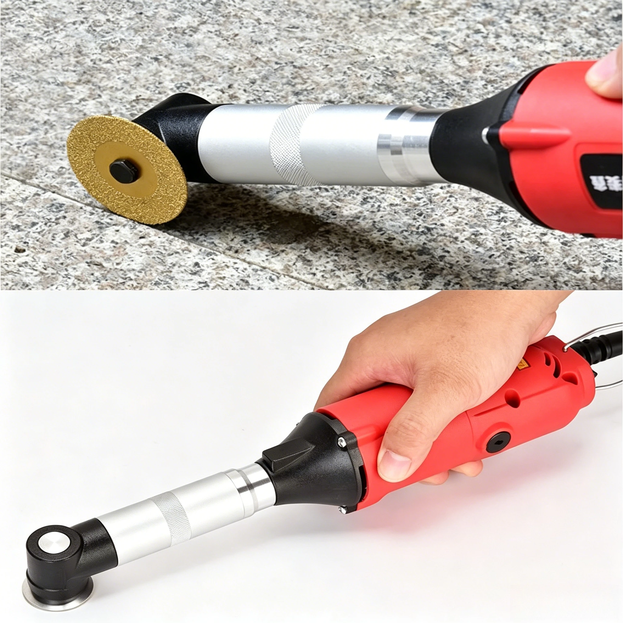 350W Variable Speed 90° Right Angle Die Grinder Kit, Electric Grout Removal Tool for Tile Cleaning Cutting Polishing