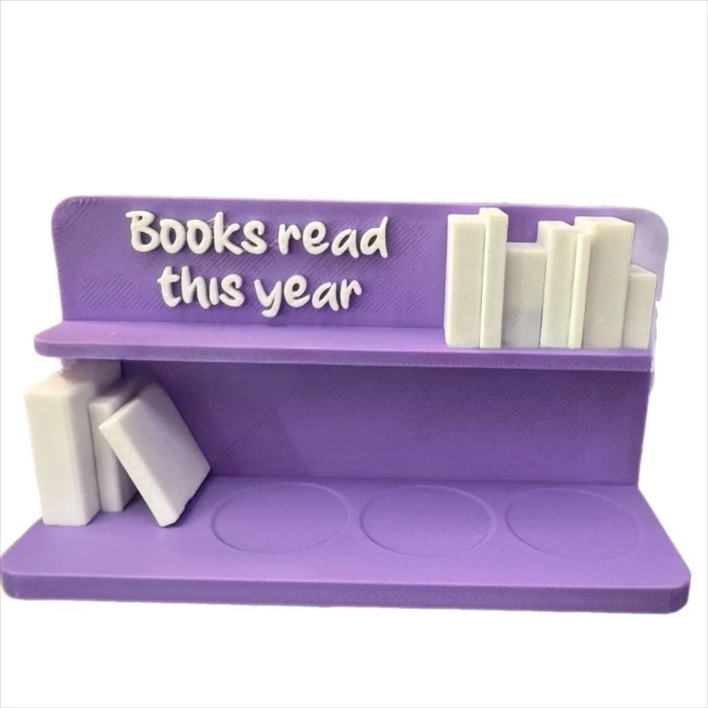 3D Printed 3D Book Read Counter Manual Counter Books Read This Year Sign Book Tracker Book Lover Sign Bookshelf Decor