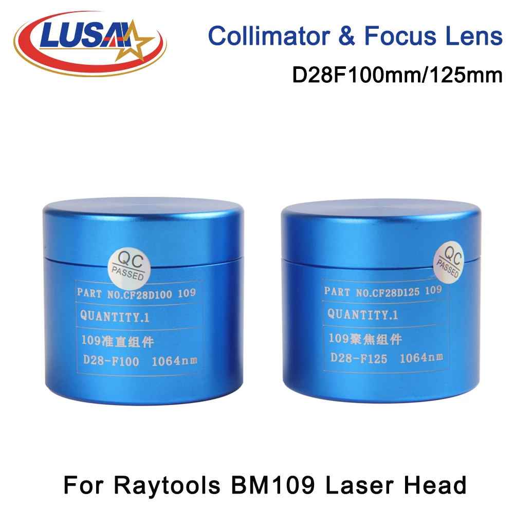 

LUSAI Raytools BM109 Fiber Laser Collimator Focusing Lens D28 F100 F125mm with Lens Holder for Raytools BM109 Laser Cutting Head