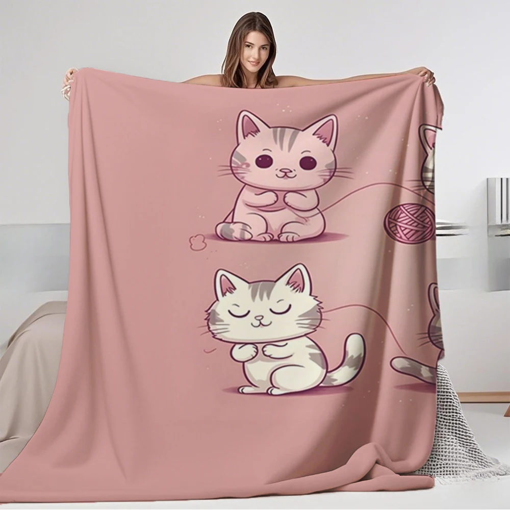 

Everyday Use Flannel Soft Blanket Cute Kittens Traditional Luxury Throw Comforter With Skin-friendly Machine-washable Blankets