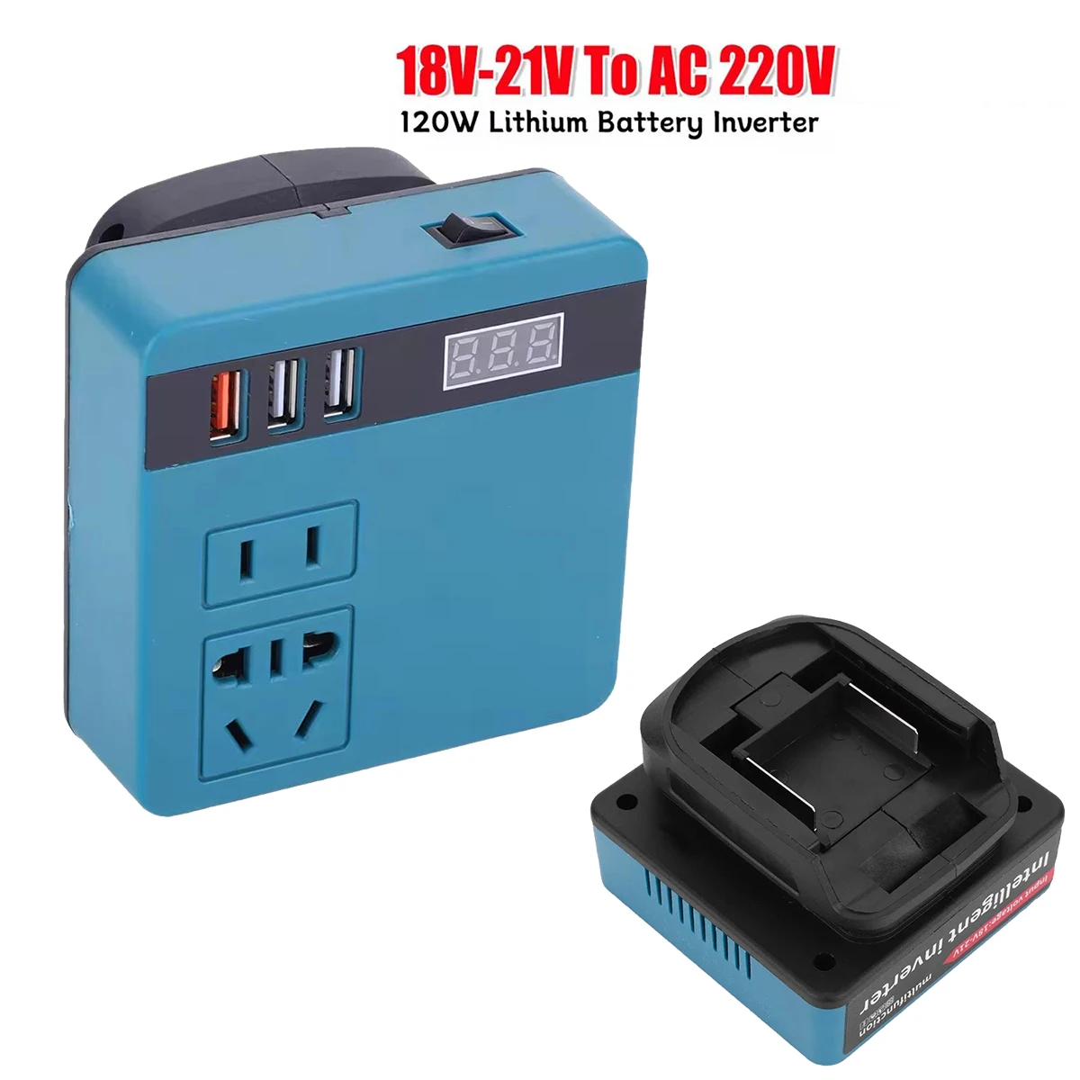 120W Electric Tool Battery Inverter D C 18-21V To AC 220V Outdoor Work Inverter D C To AC Inverter For Makita