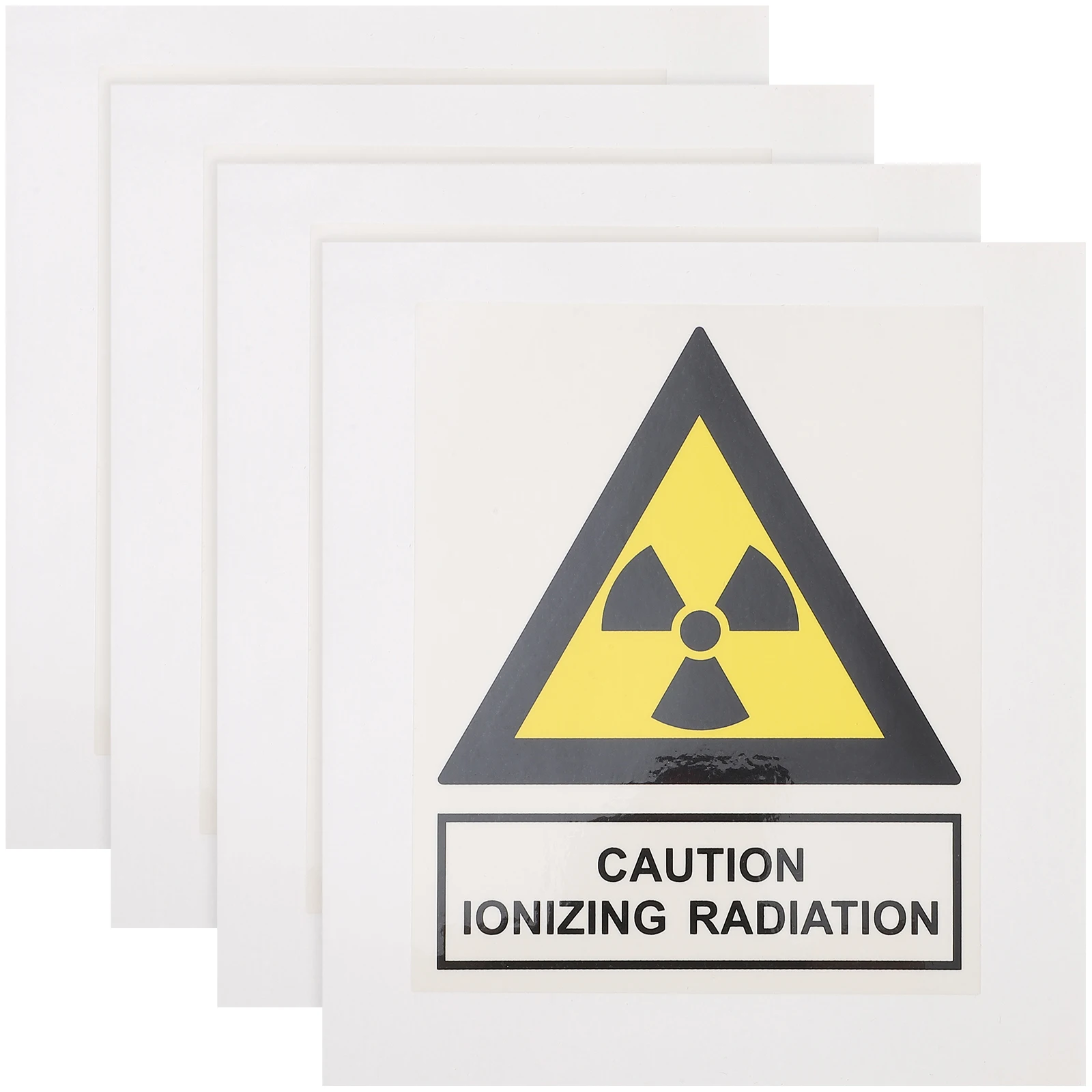

4 Pcs Radiation Warning Stickers Reflective Caution for Boat Safety Signs Symbol Label