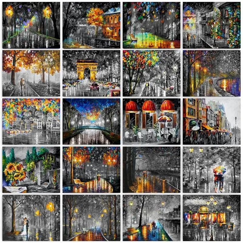 

GATYZTORY Abstract Paint By Numbers Original Gifts Pictures By Numbers Streetscape Coloring By Numbers Home Decors For Adults