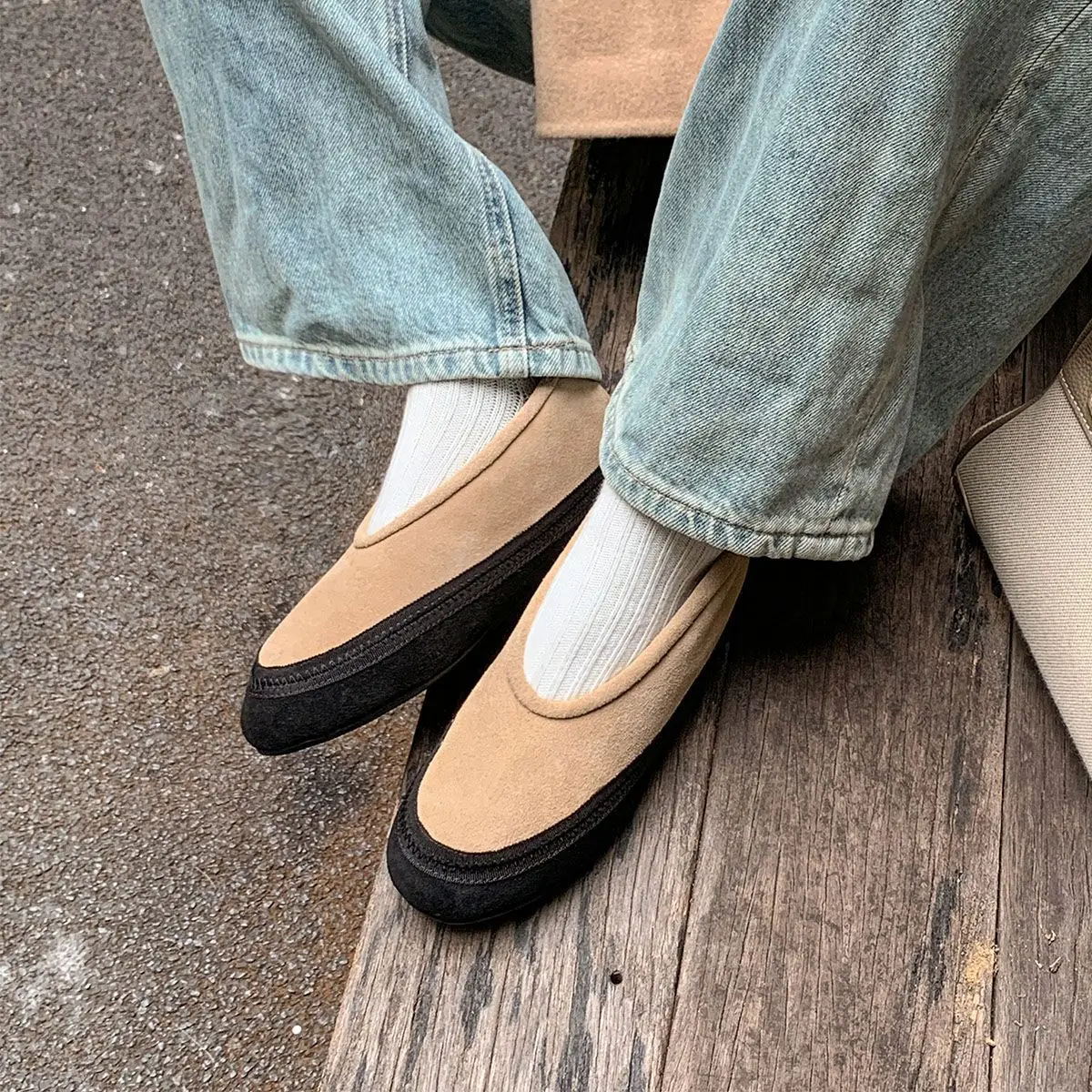 أردن فورتادو الشتاء البقرة المدبوغ منصة سميكة الصوف الثلوج الأحذية جولة تو سحب على كعب متوسط شقة أحذية قصيرة حجم كبير #2