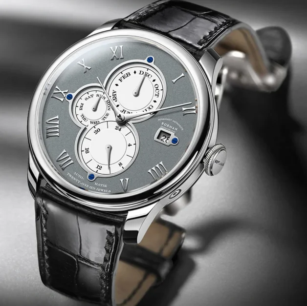 بورمان ساعة أوتوماتيكية للرجال 41 ملم ساعة يد ميكانيكية 50 متر مقاومة للماء الياقوت مرآة ثلاثية النوافذ متعددة الطلب تاريخ الأسبوع 24 ساعة #2