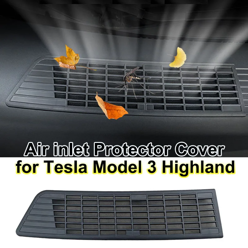 For Tesla Model 3 Highland 2024 Anti-insect Frunk Air inlet Protector Cover Front Trunk Air Vent Intake Grille Filter Net M3