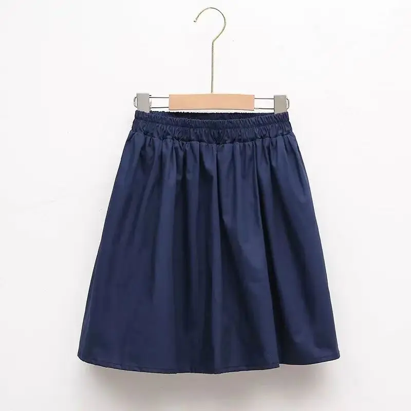 Kids Girls Navy Pleated Skirts 2025 New Arrival Children School Wear Clothing Spring Summer Casual Skirt Japanese Korean Style