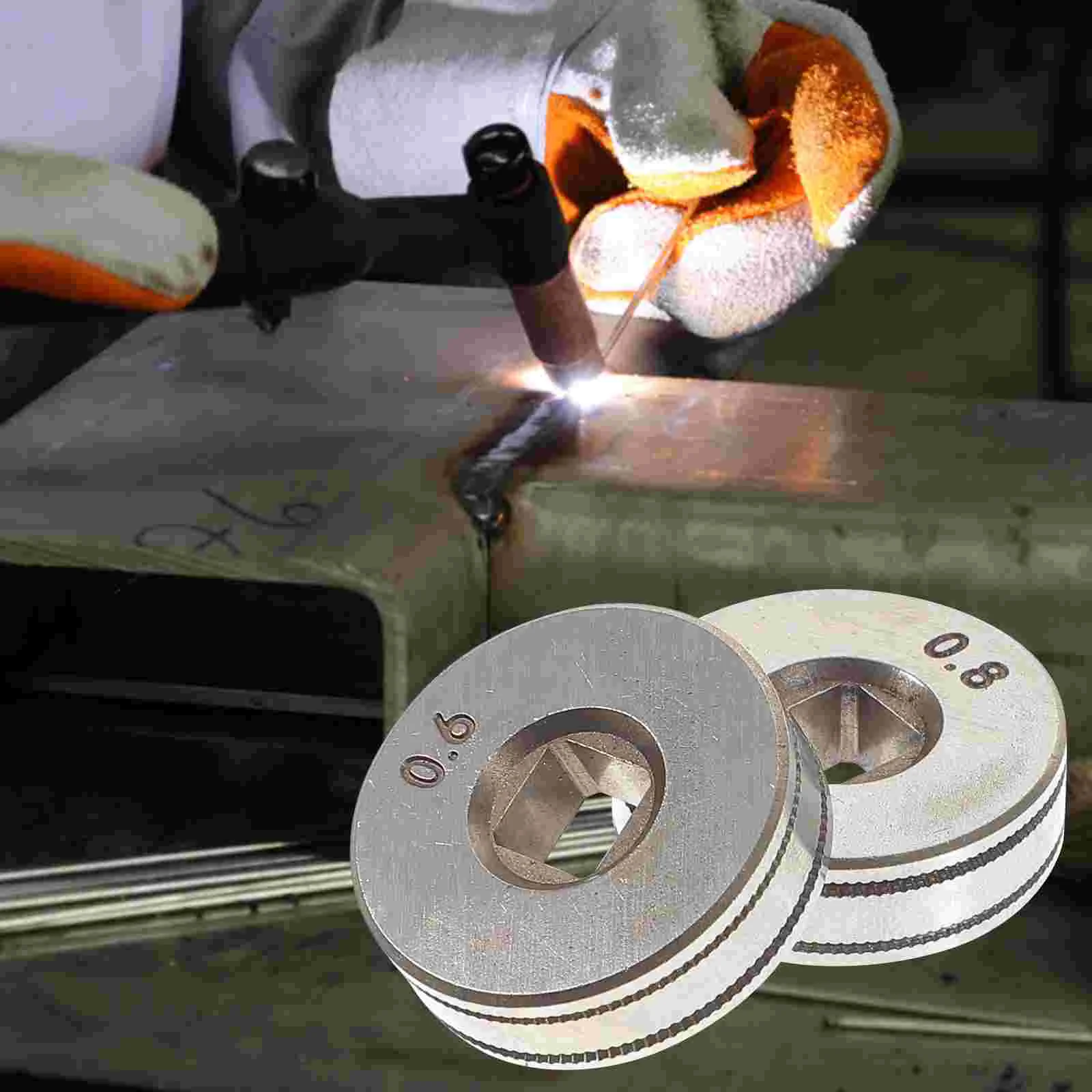 2 Pcs Wire Drive Roller Wheels Knurled Groove Feed Welder Machine Steel Equipment Part