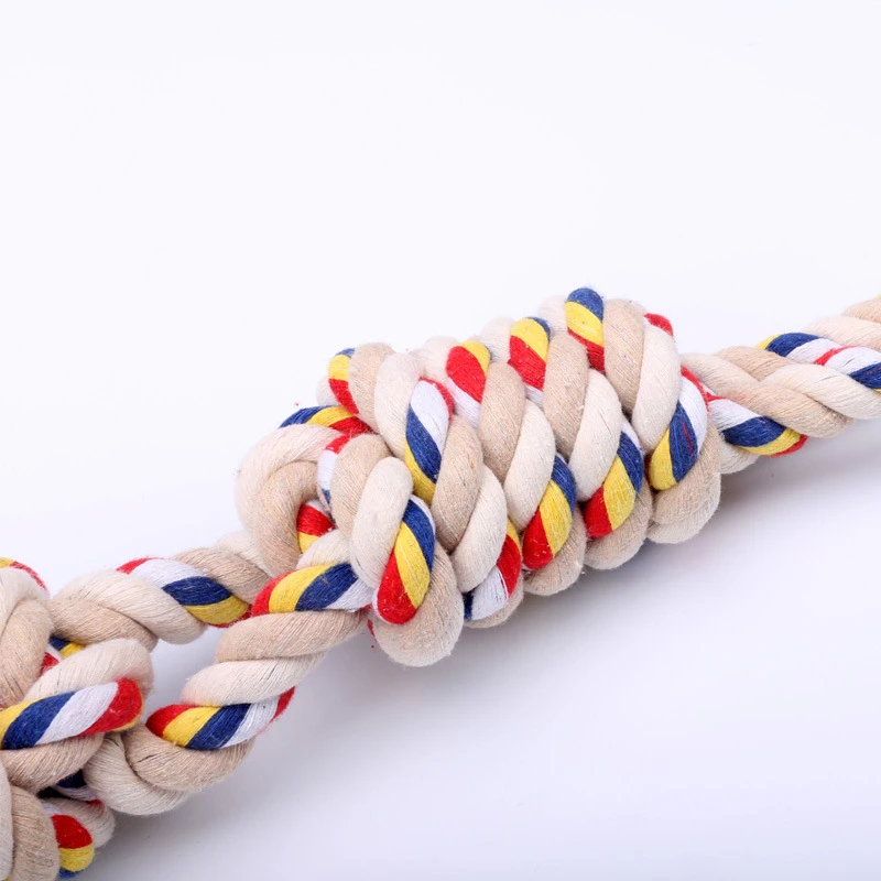 Dog Knot Toy Pet Dog Toys Braided Cotton Rope Interactive Toy Molar Bite Resistant Cleaning Teeth Interest Pets Supplies