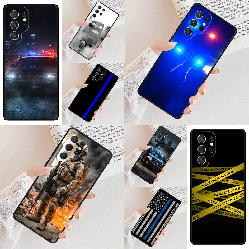 Police Cell Phone Case for Samsung Galaxy S26 Ultra S25 S24 S23 S22 S21 S20 Note10 Cover