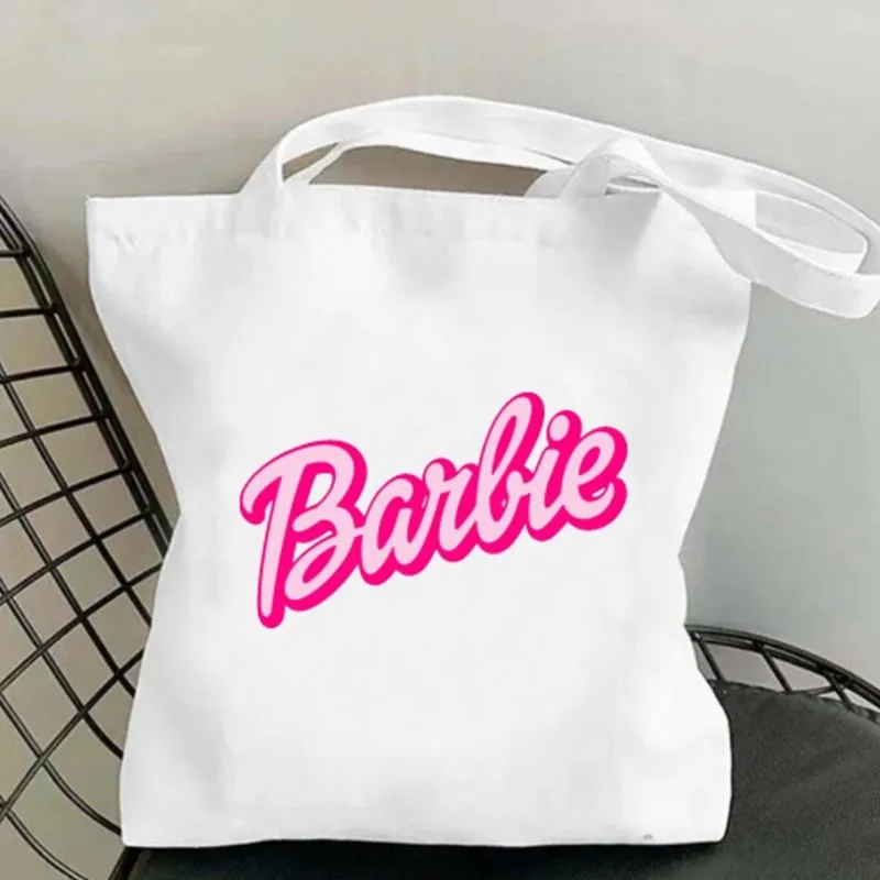 BEAST KINGDOM B-Barbie Women Shoulder Bags Casual Handbag Tote Bag Large Capacity Cotton Shopping Bag