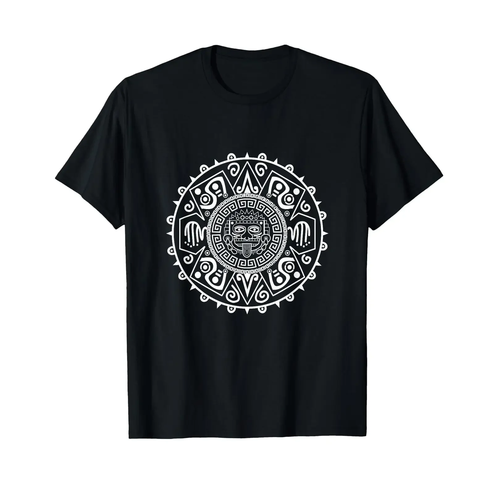 Mexico Maya Aztec Calendar Sunstone Mexican People T Shirt vintage Washed fashion Slightly Breathable streetwear Soft Stylish